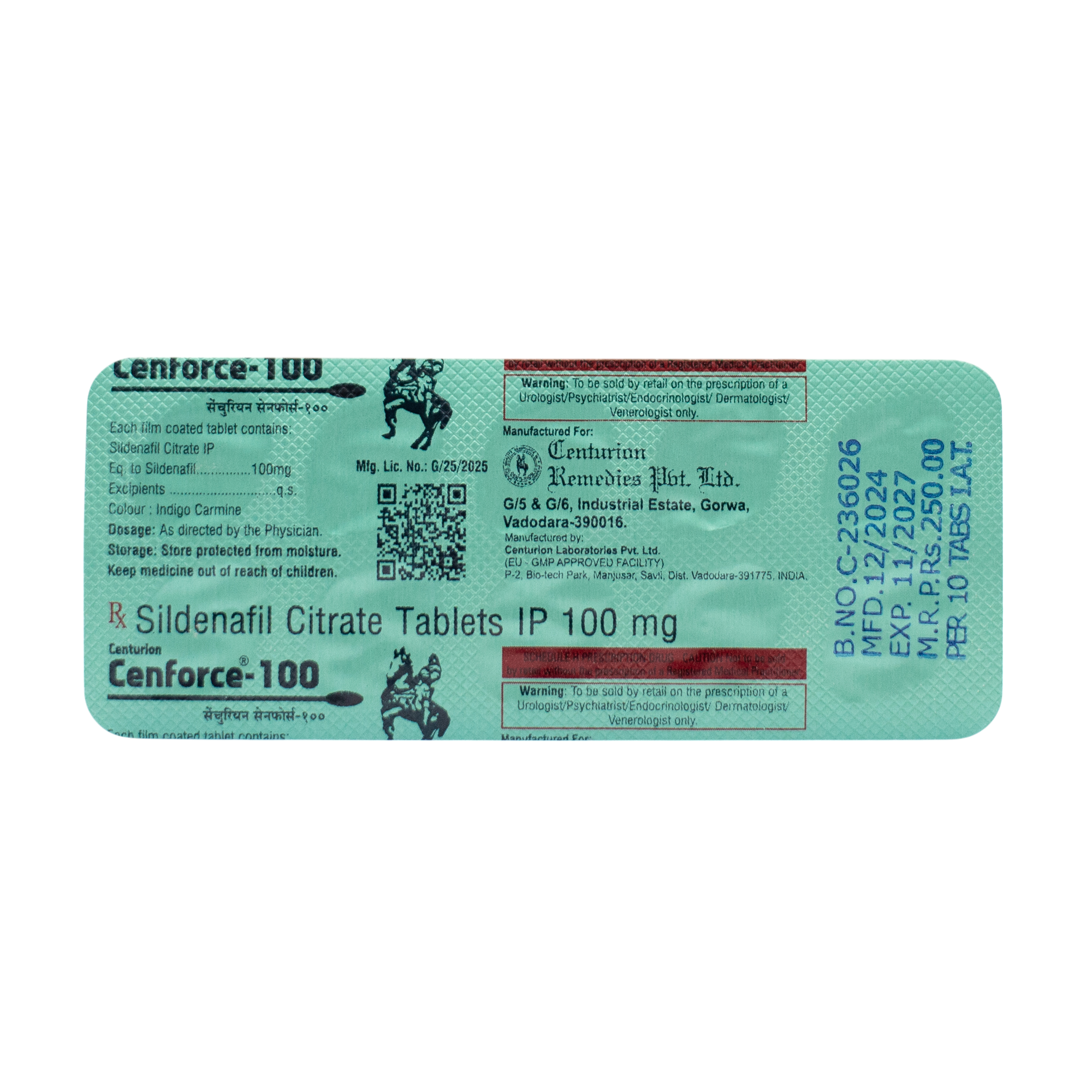 Cenforce 100mg sildenafil tablete