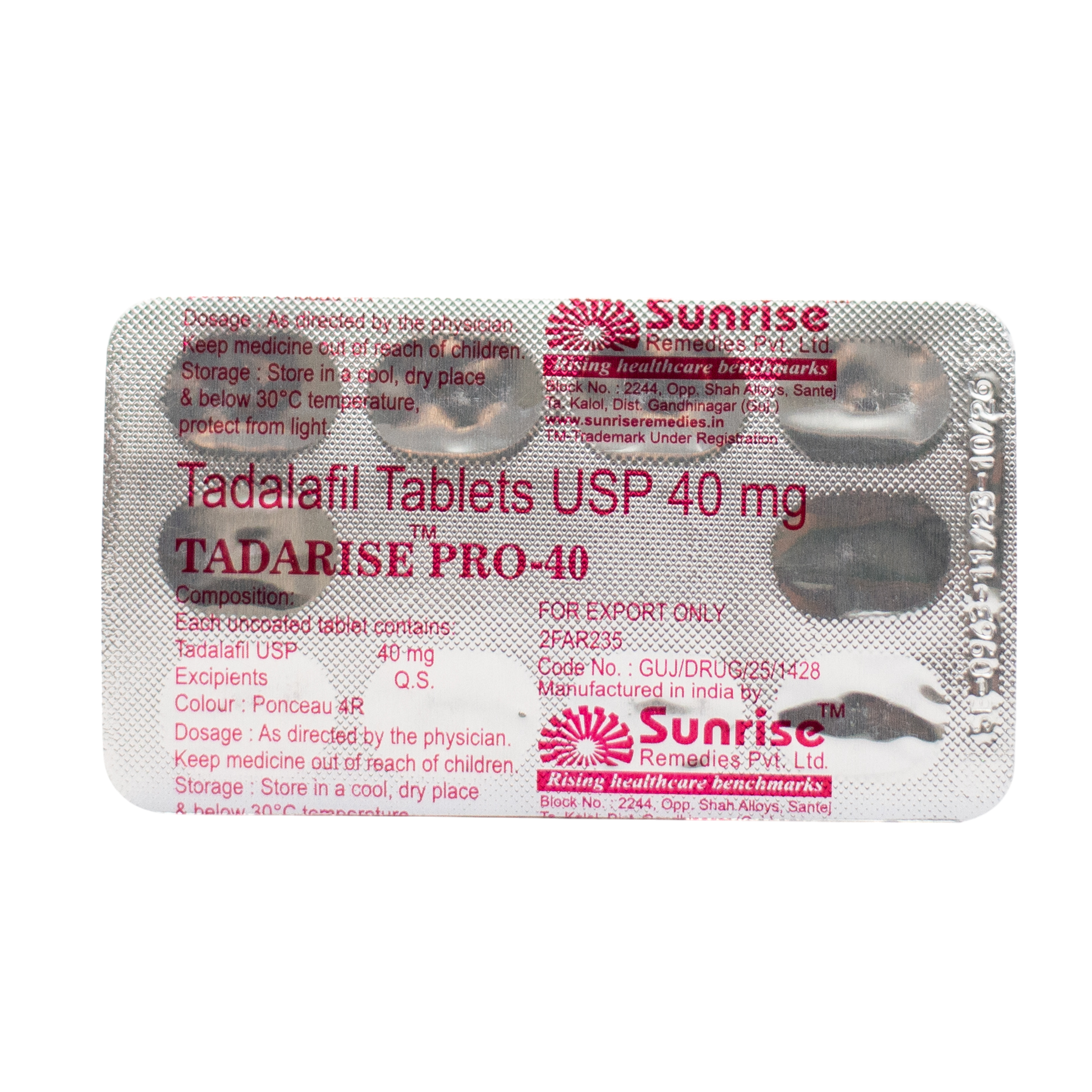 Tadarise pro 40 tablete za potenciju